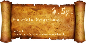 Herzfeld Szergiusz névjegykártya